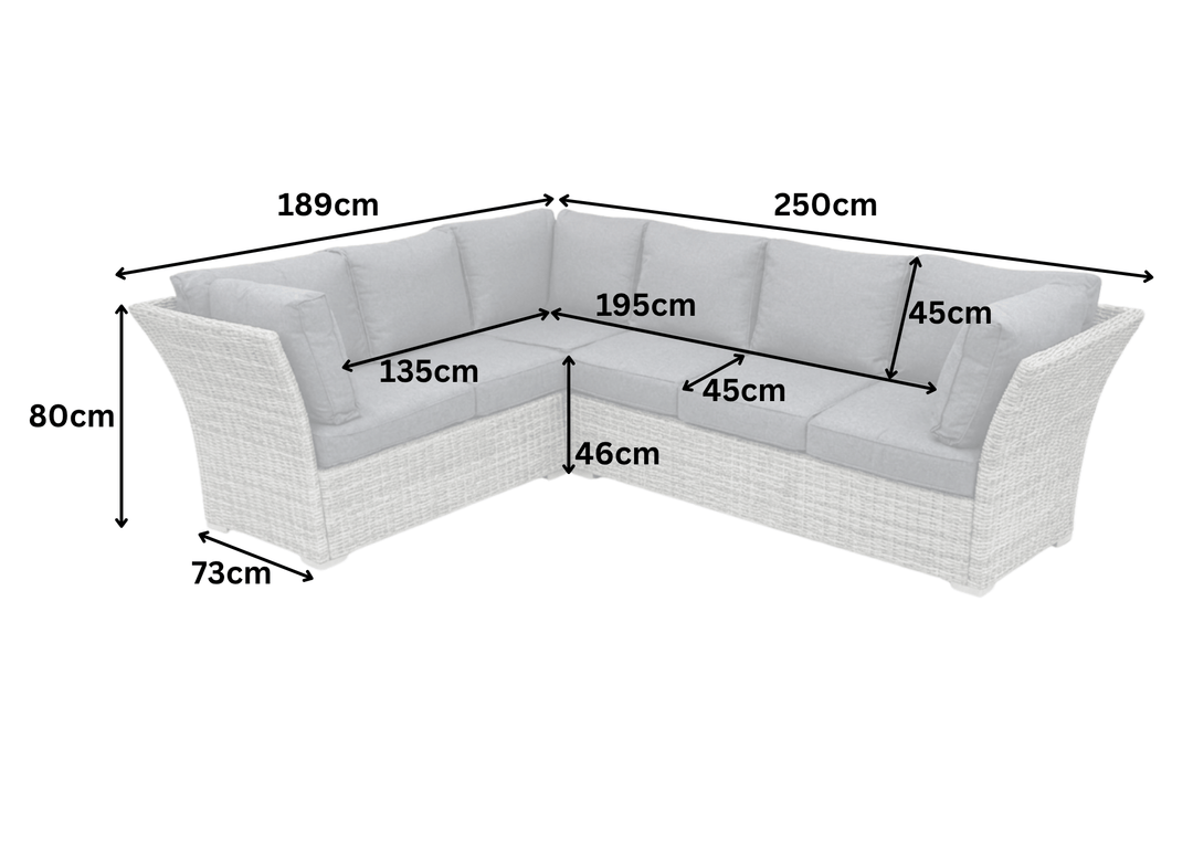 Capri Rattan Outdoor Corner Sofa Set with Height Adjustable Table (With Stools) | KENT ONLY DELIVERY