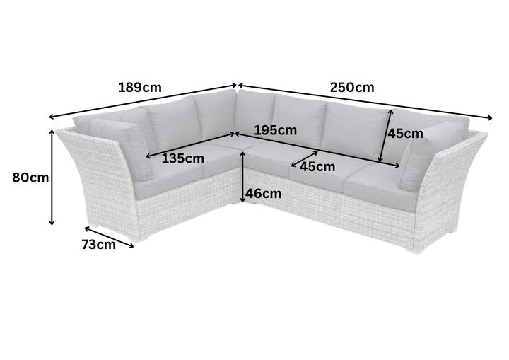 Capri Rattan Outdoor Corner Sofa Set with Height Adjustable Table (With Stools) | KENT ONLY DELIVERY