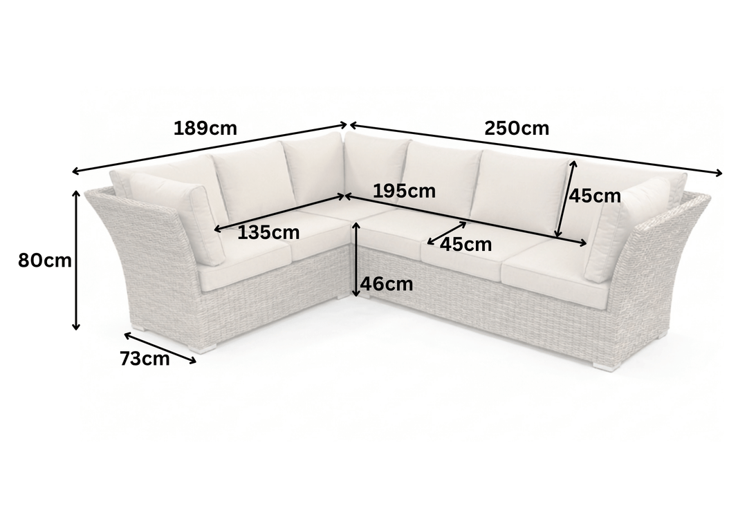 Capri Rattan Outdoor Corner Sofa Set with Height Adjustable Table - Light Oak | KENT ONLY DELIVERY