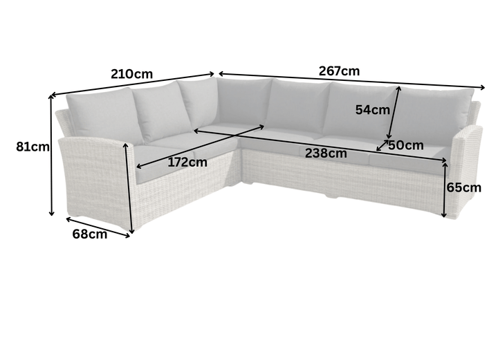 Capri Rattan Outdoor Corner Sofa Set with Fire Pit Table | KENT ONLY DELIVERY