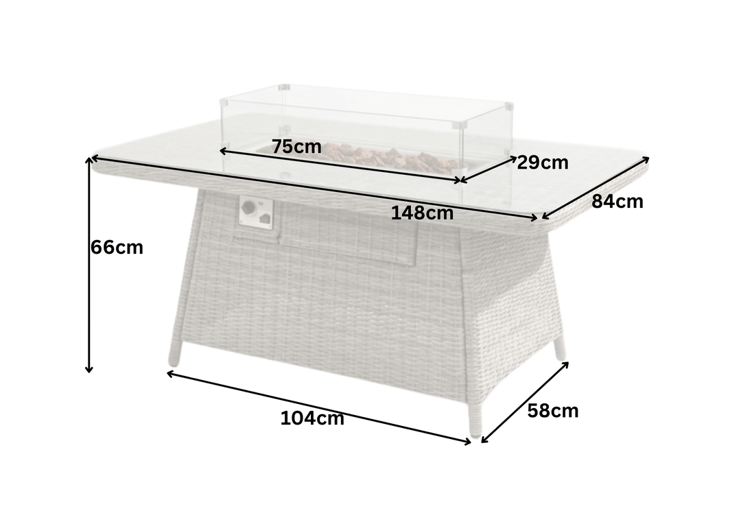 Capri Rattan Outdoor Corner Sofa Set with Fire Pit Table | KENT ONLY DELIVERY