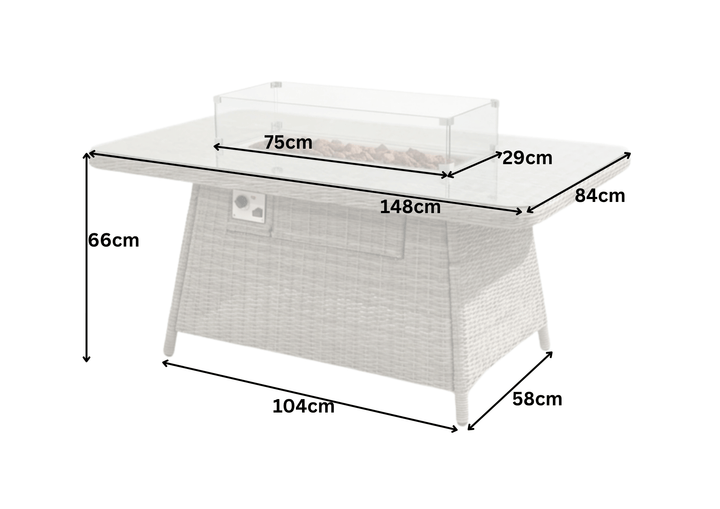 Capri Rattan Outdoor Corner Sofa Set with Fire Pit Table | KENT ONLY DELIVERY