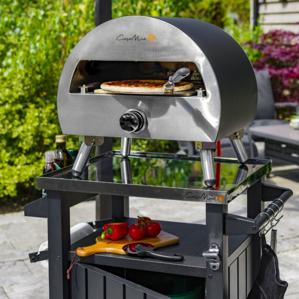 Casa Mia 12" Gas Pizza Oven and Trolley Set