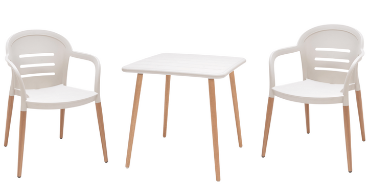 Lifestyle Garden Onyx-Nassau Bistro 2 Seater 70cm Square Set - White