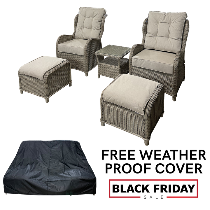 BLACK FRIDAY Cotswold Reclining Companion Set - Light Oak WITH FREE COVER