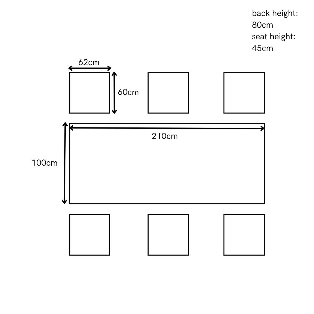 Cosmopolitan 6 Seat Rectangular Dining Set