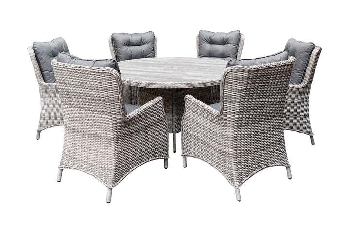 Savannah 6 Seater Round Dining Set - Dark Willow | KENT ONLY DELIVERY