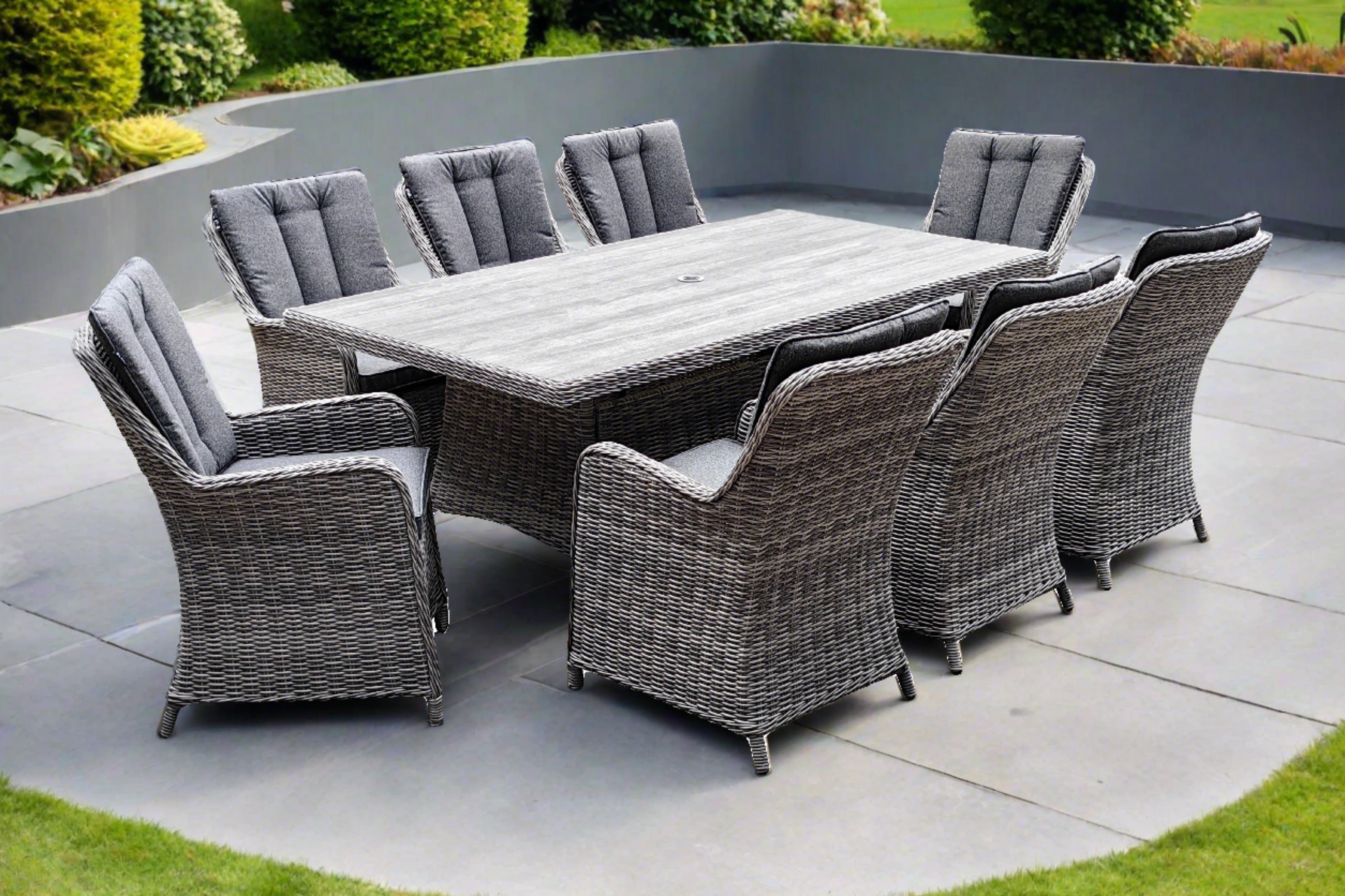 California 8 Seater Rectangular Dining Set - Dark Willow | KENT ONLY D ...