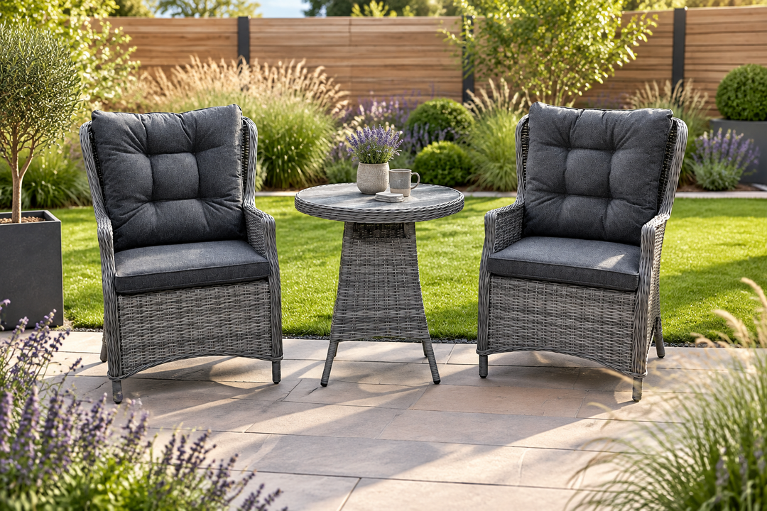 Savannah 2 Seater Round Bistro Coffee Set - Dark Willow