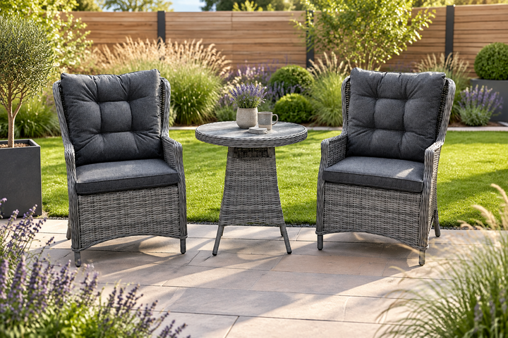 Savannah 2 Seater Round Bistro Coffee Set - Dark Willow