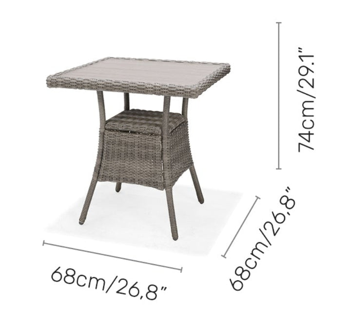 Lifestyle Garden Bermuda 68cm Square Bistro Table - Dark