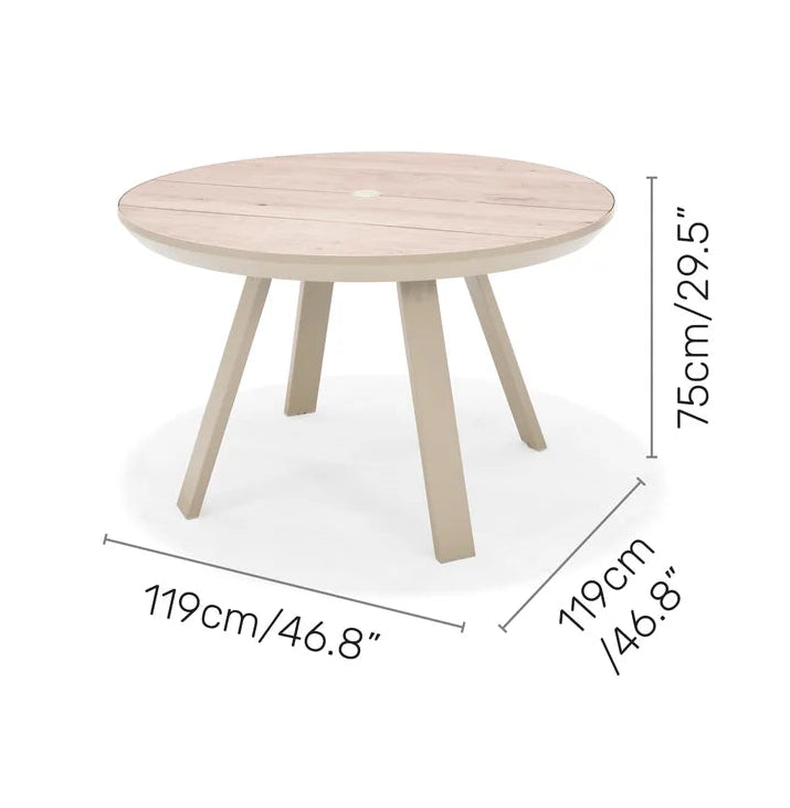 Lifestyle Garden Urbanite Light Deluxe High Back Reclining 4 Seat Round Dining Set