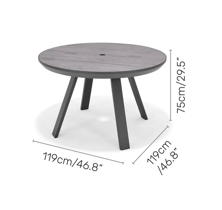 Lifestyle Garden Urbanite Dark Deluxe High Back Reclining 4 Seat Round Dining Set