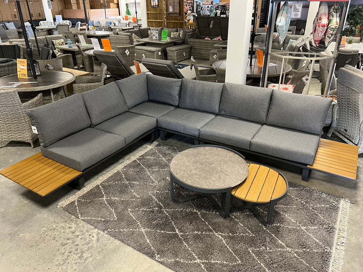 Amalfi Corner Lounge Set with Side Tables & Two Coffee Tables
