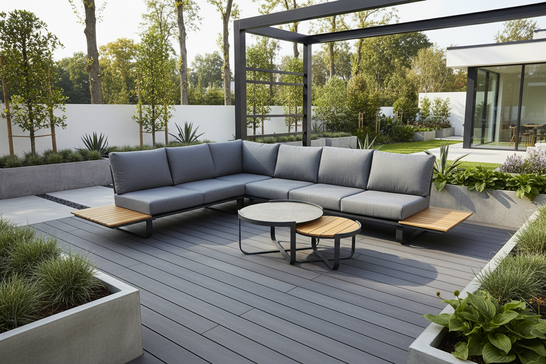 Amalfi Corner Lounge Set with Side Tables & Two Coffee Tables | KENT ONLY DELIVERY