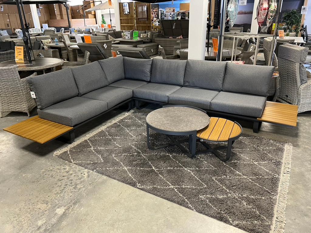 Amalfi Corner Lounge Set with Side Tables & Two Coffee Tables