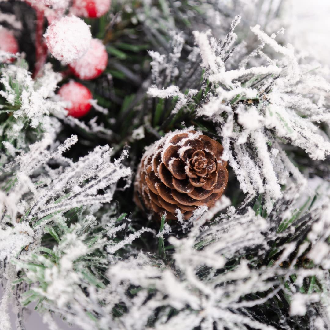 Snowy Bedford Pine 24" Wreath