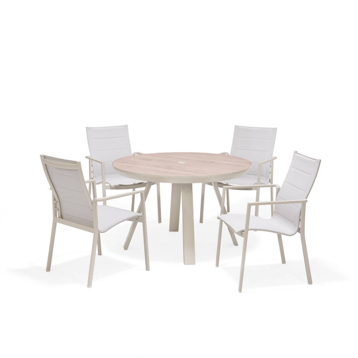 Lifestyle Garden Urbanite Light Deluxe Padded 4 Seat Round Dining Set