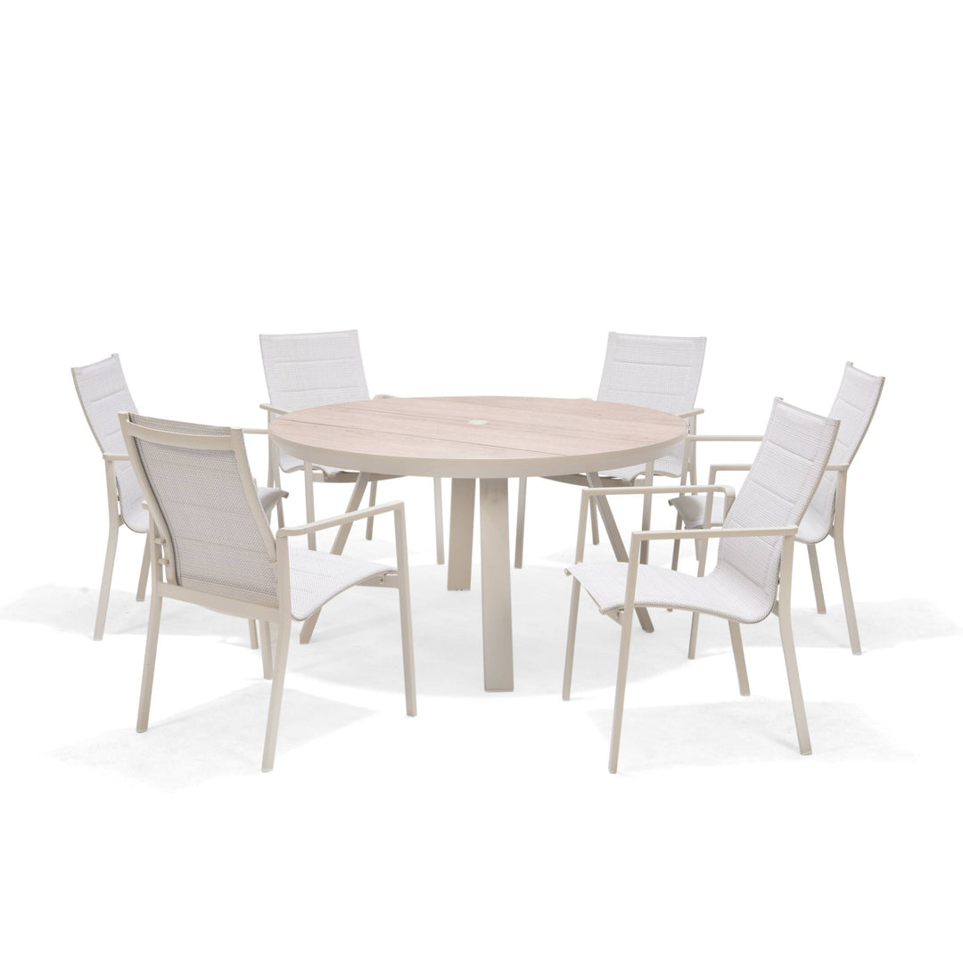 Lifestyle Garden Urbanite Light Deluxe Padded 6 Seat Round Dining Set