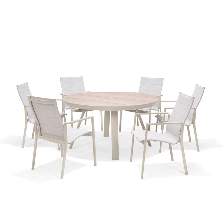 Lifestyle Garden Urbanite Light Deluxe Padded 6 Seat Round Dining Set
