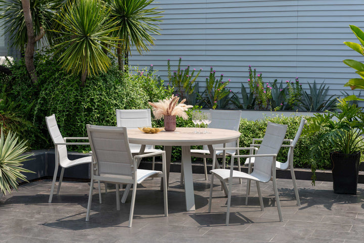 Lifestyle Garden Urbanite Light Deluxe Padded 6 Seat Round Dining Set