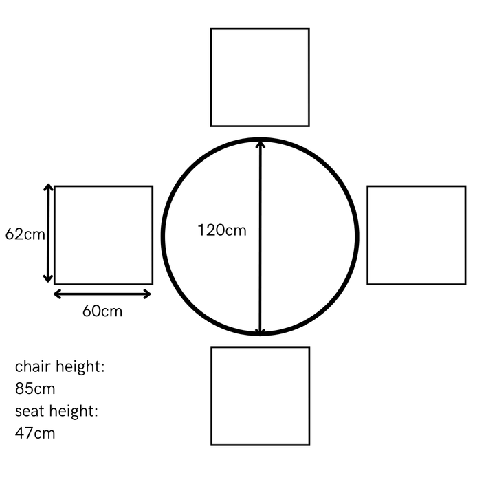 Flamingo 4 Seat Round Dining Set