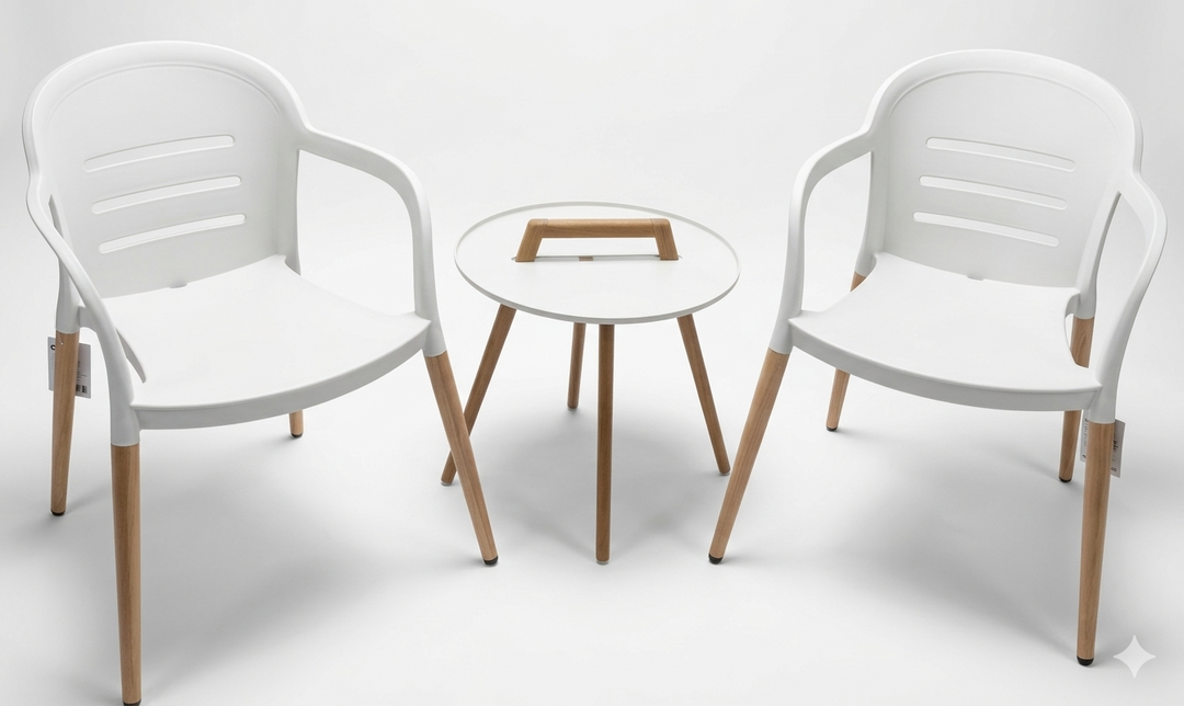 Lifestyle Garden Nassau-Onyx 2 Seater Round Coffee Set - Coral Sand