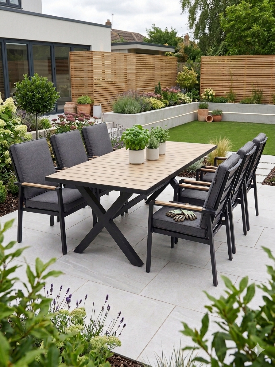 Panama-Asher Large 6 Seat Rectangular Dining Set
