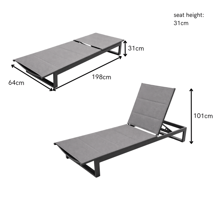 Grande Aluminium Sun Lounger | KENT ONLY DELIVERY