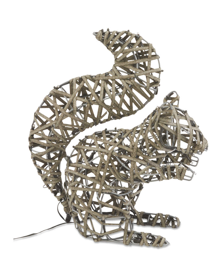 NOMA 35cm Grey Rattan Squirrel 50 LEDs Warm White