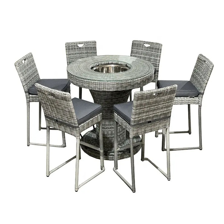Barcelona 6 Seat Round Bar Set with Ice Bucket | KENT ONLY DELIVERY