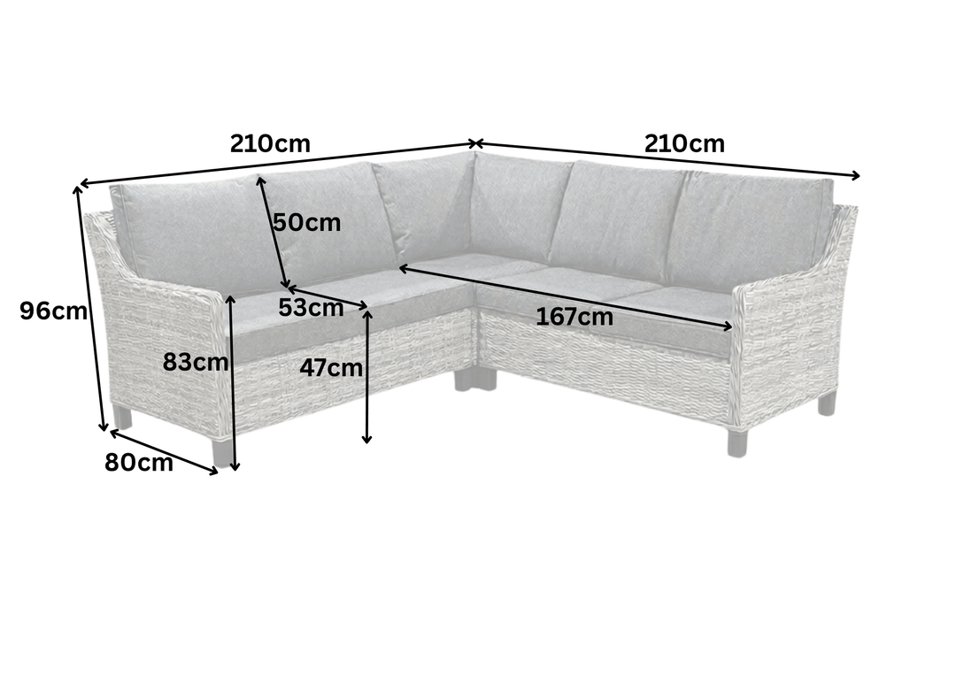 Hamilton Rattan Outdoor Corner Sofa Set with Height Adjustable Table - Dark Willow