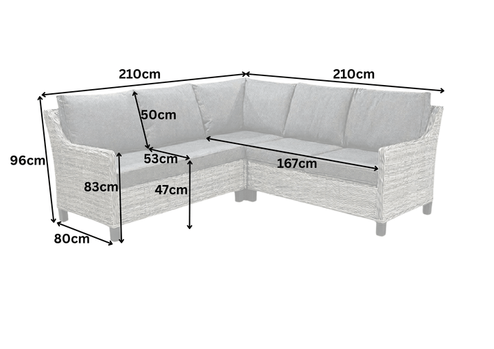 Hamilton Rattan Outdoor Corner Sofa Set with Height Adjustable Table - Dark Willow