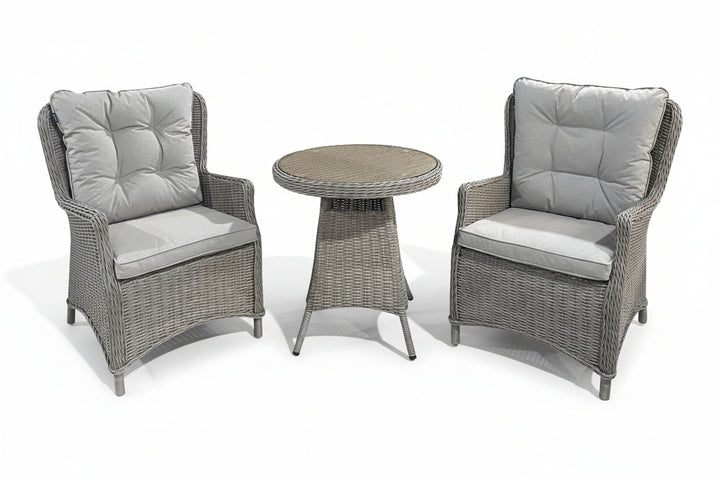 Cambridge 2 Seater Round Bistro Coffee Set - Light Oak