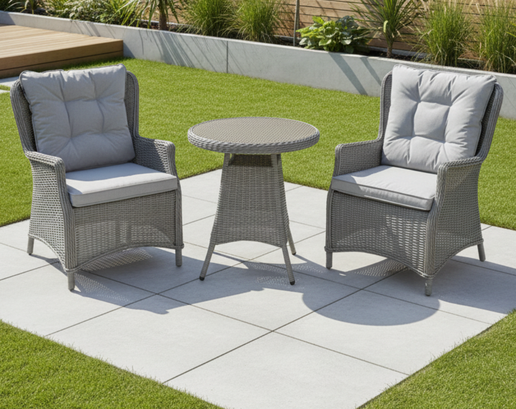 Cambridge 2 Seater Round Bistro Coffee Set - Light Oak