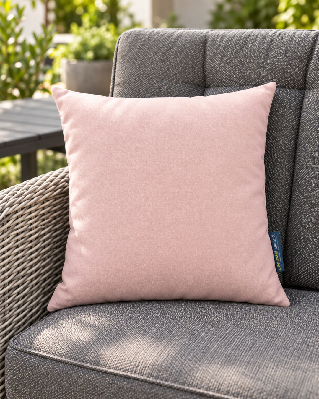 Pale Pink Outdoor Scatter Cushion 35x35cm - Lifestyle Garden