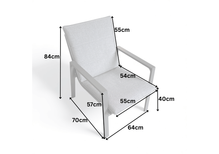 Ivy Aluminium Outdoor 4 Piece Sofa Set in Anthracite