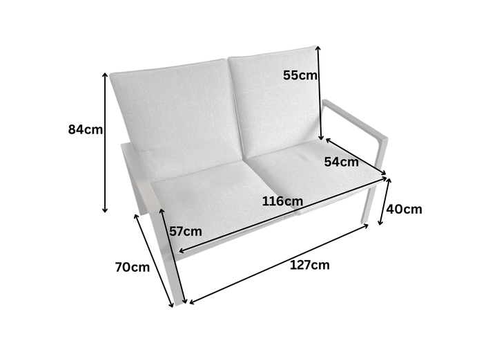 Ivy Aluminium Outdoor 4 Piece Sofa Set in Anthracite