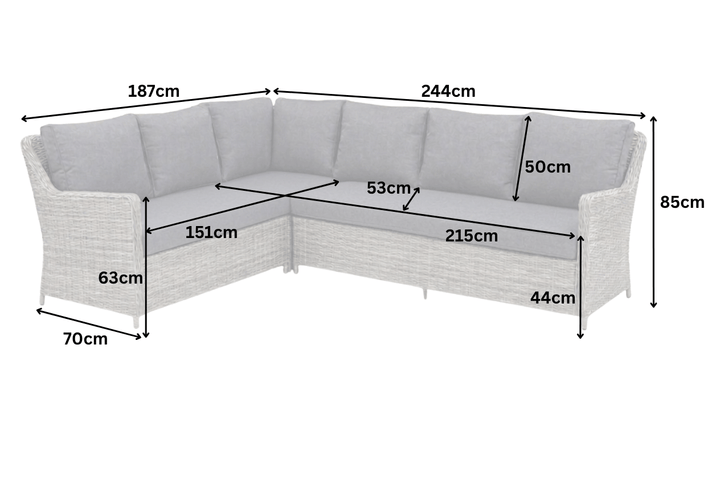 Luna Rattan Outdoor Corner Sofa Set with Rise & Fall Table - Dark Willow