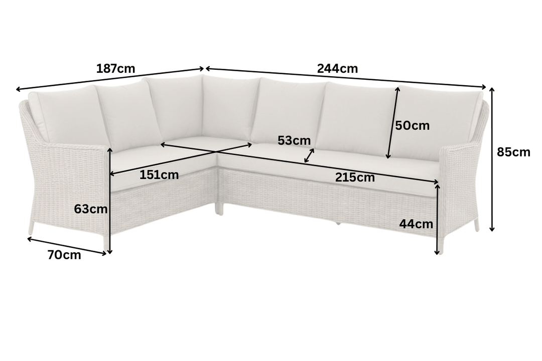 Luna Rattan Outdoor Corner Sofa Set with Rise & Fall Table - Light Oak