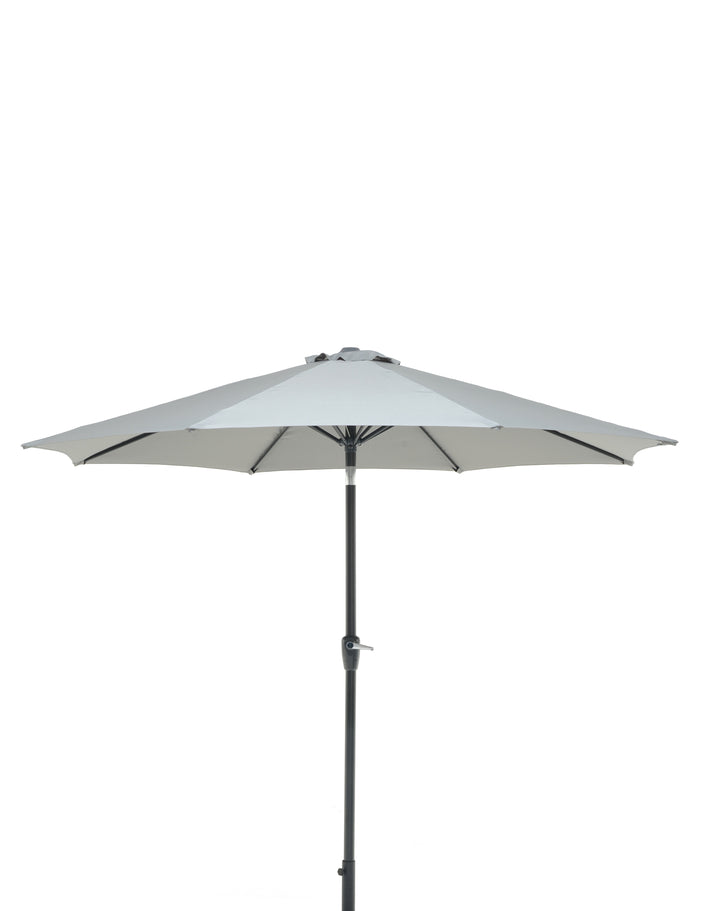 BLACK FRIDAY BUNDLE - Urbanite Dark Deluxe High Back 6 Seat Dining Set With Parasol and Base