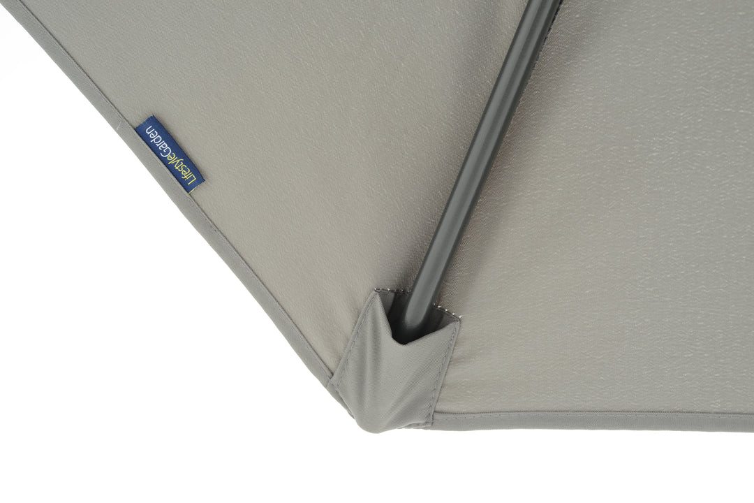 BLACK FRIDAY BUNDLE - Urbanite Dark Deluxe High Back 6 Seat Dining Set With Parasol and Base