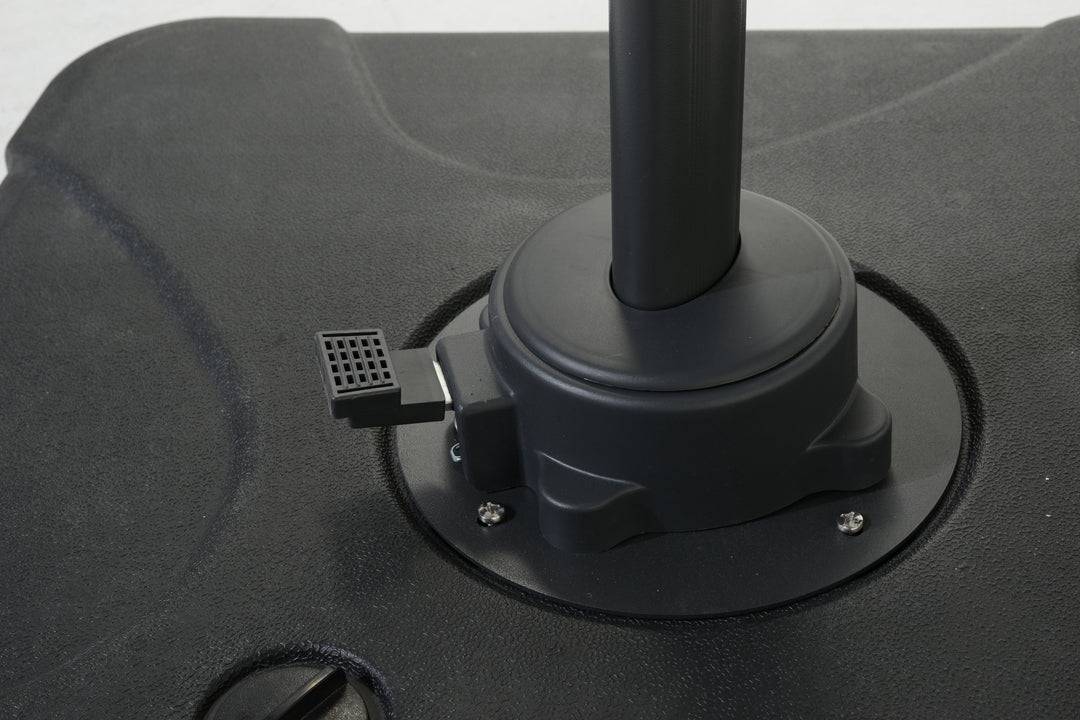 BLACK FRIDAY BUNDLE: Urbanite Dark 8 Seat Dining Set WITH 3 x 3m Cantilever Parasol and Base