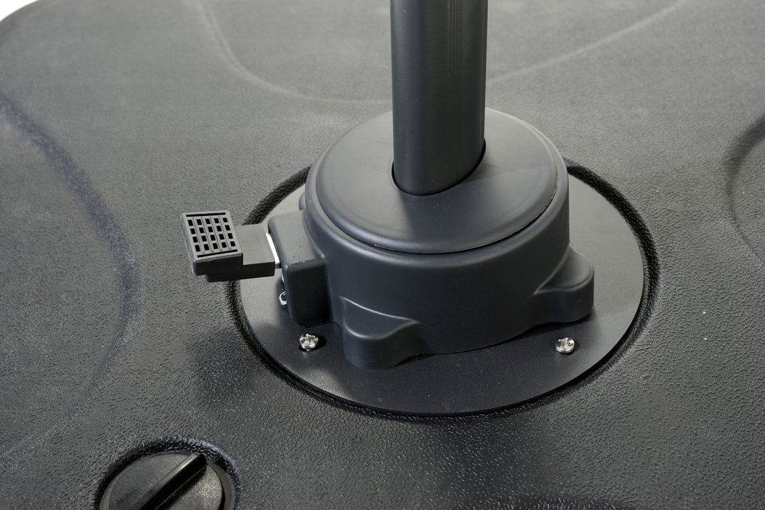 BLACK FRIDAY BUNDLE: Urbanite Dark 8 Seat Dining Set WITH 3 x 3m Cantilever Parasol and Base