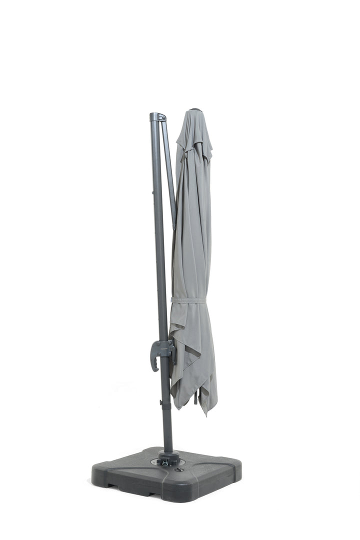 BLACK FRIDAY BUNDLE: Urbanite Dark 8 Seat Dining Set WITH 3 x 3m Cantilever Parasol and Base