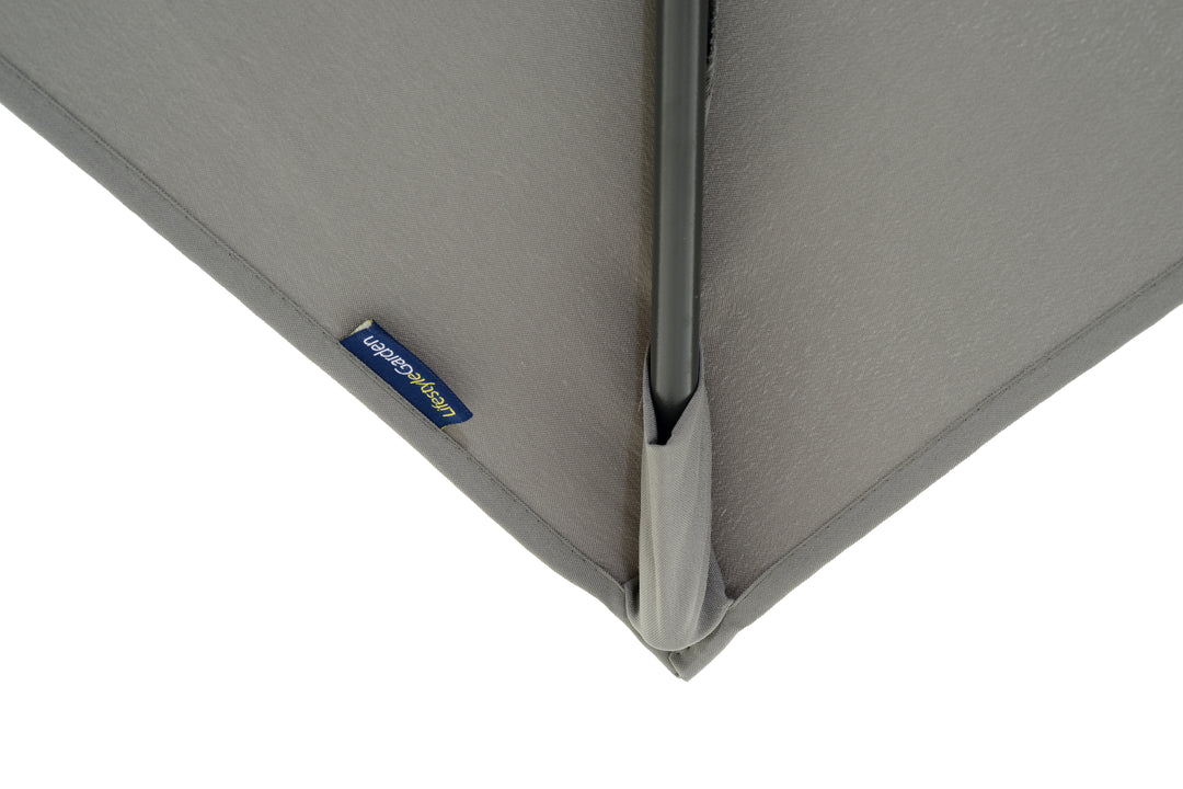 BLACK FRIDAY BUNDLE: Urbanite Dark 8 Seat Dining Set WITH 3 x 3m Cantilever Parasol and Base