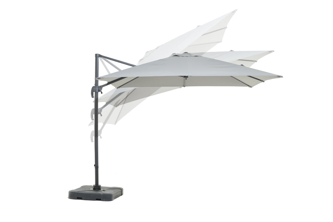 BLACK FRIDAY BUNDLE: Urbanite Dark 8 Seat Dining Set WITH 3 x 3m Cantilever Parasol and Base