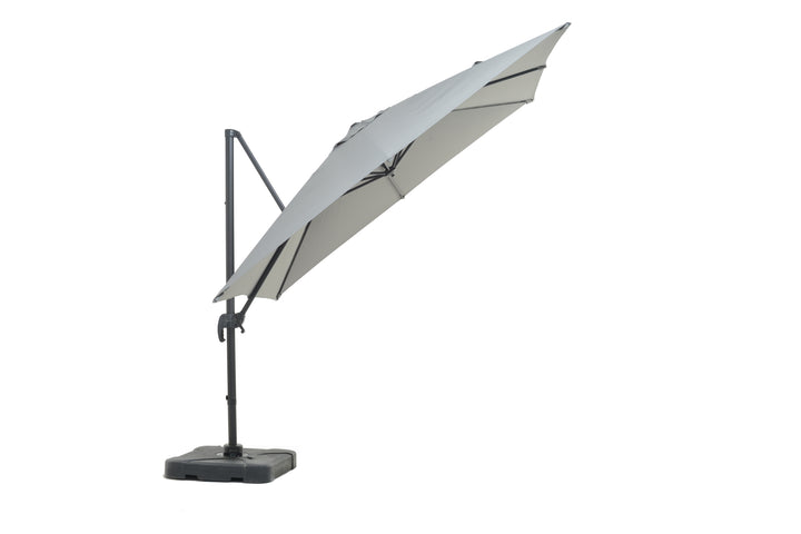 BLACK FRIDAY BUNDLE: Urbanite Dark 8 Seat Dining Set WITH 3 x 3m Cantilever Parasol and Base