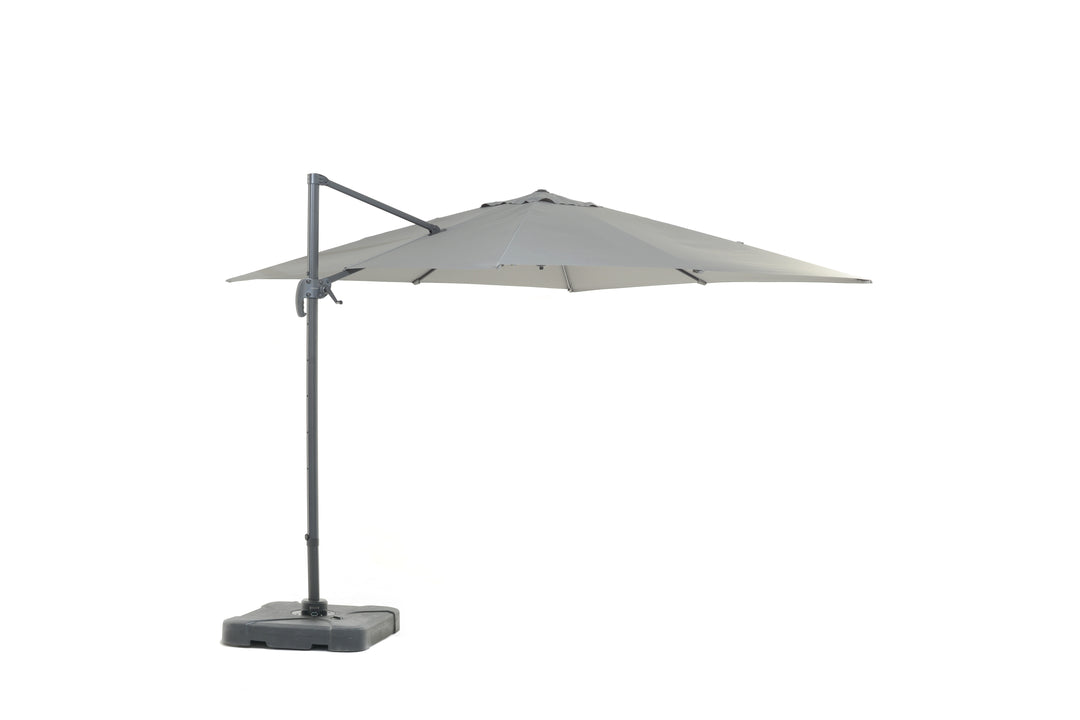 BLACK FRIDAY BUNDLE: Urbanite Dark 8 Seat Dining Set WITH 3 x 3m Cantilever Parasol and Base
