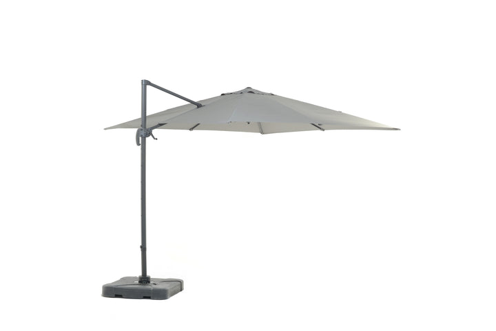 BLACK FRIDAY BUNDLE: Urbanite Dark 8 Seat Dining Set WITH 3 x 3m Cantilever Parasol and Base